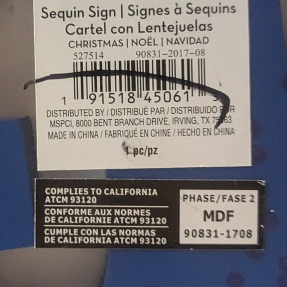 NWT Blue Sequin Glitter 'Jingle' Christmas Holiday Sign Decoration Home Michaels - Picture 7 of 7